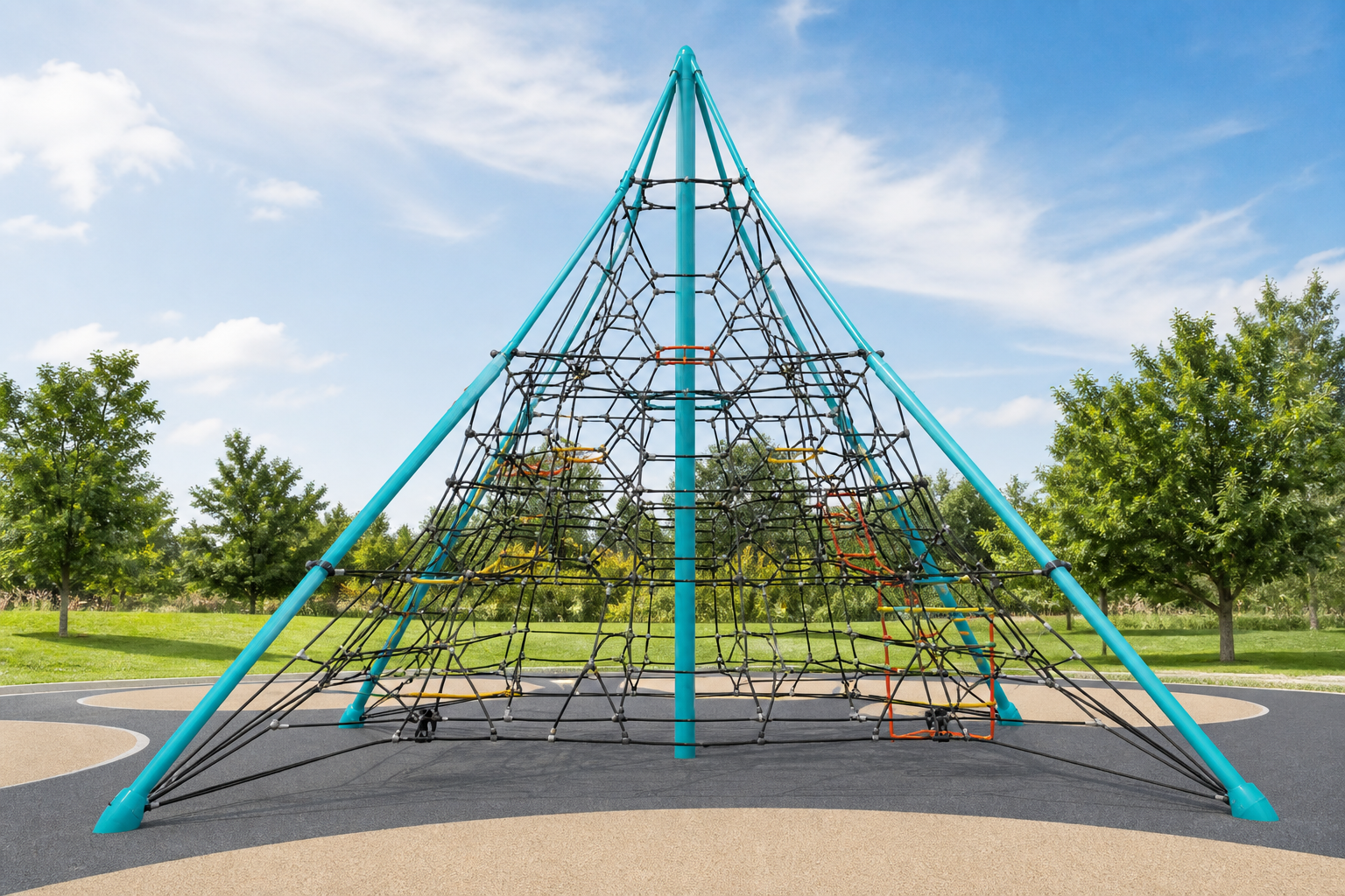 Rope climbing frame
